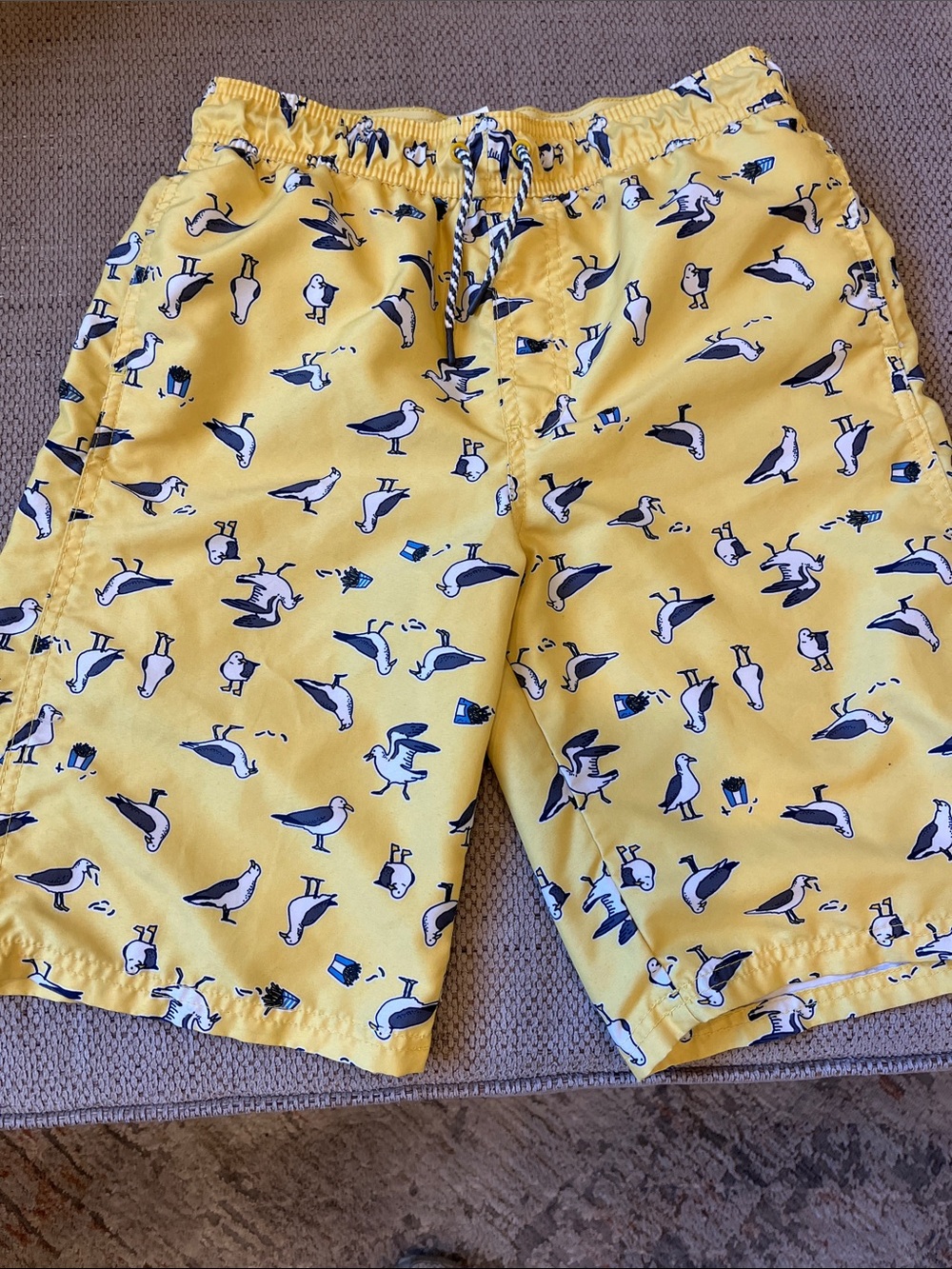 Cat & Jack Yellow Seagull Print Swim Shorts